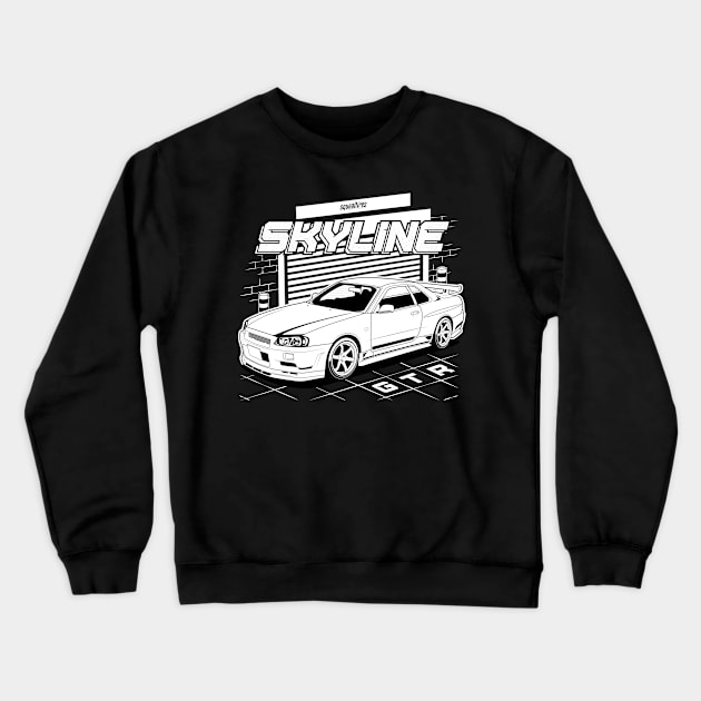 Skyline GTR R34 Crewneck Sweatshirt by squealtires